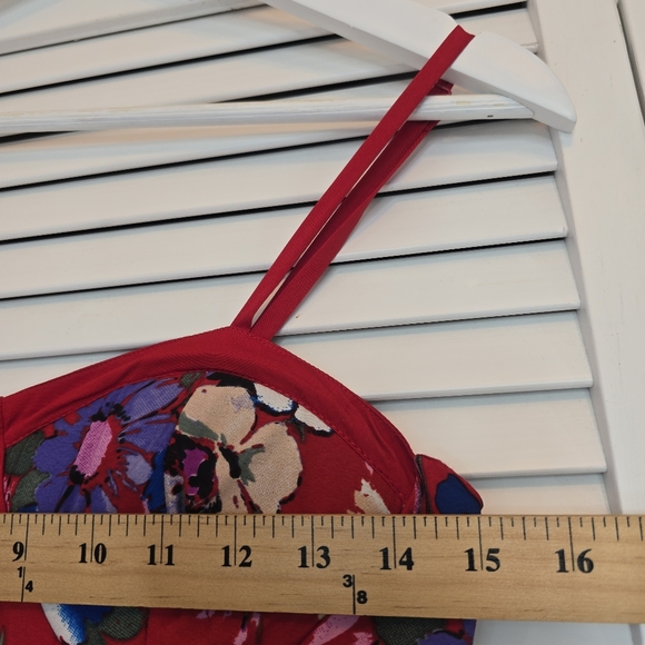 BAND OF GYPSIES Floral Maxi Dress Red Women Medium Boho Cottagecore Summer Retro - Picture 11 of 13